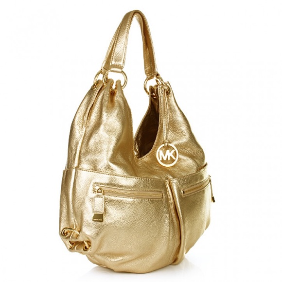 Michael Kors Layton pale gold metallic hobo bag - Picture 2 of 6